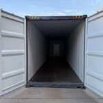 40 Fuß High Cube Lagercontainer mit Personentür One Way RAL 7016 – Bild 2