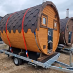 Fasssauna Gartensauna Sauna Banja mit Anhänger inkl. Holzofen