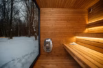 Sauna 220x300 mit Dusche Gartensauna / Außenwandstärke 62mm – Bild 4