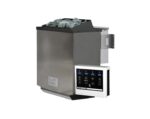 Karibu Innensauna Amara + 2 Fenster + Comfort-Ausstattung + 9kW Bio-Kombiofen + externe Steuerung - 38mm Blockbohlensauna - Ganzglastür bronziert - Ecksauna – Bild 3