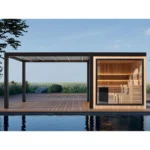 Gartensauna mit Panoramaverglasung